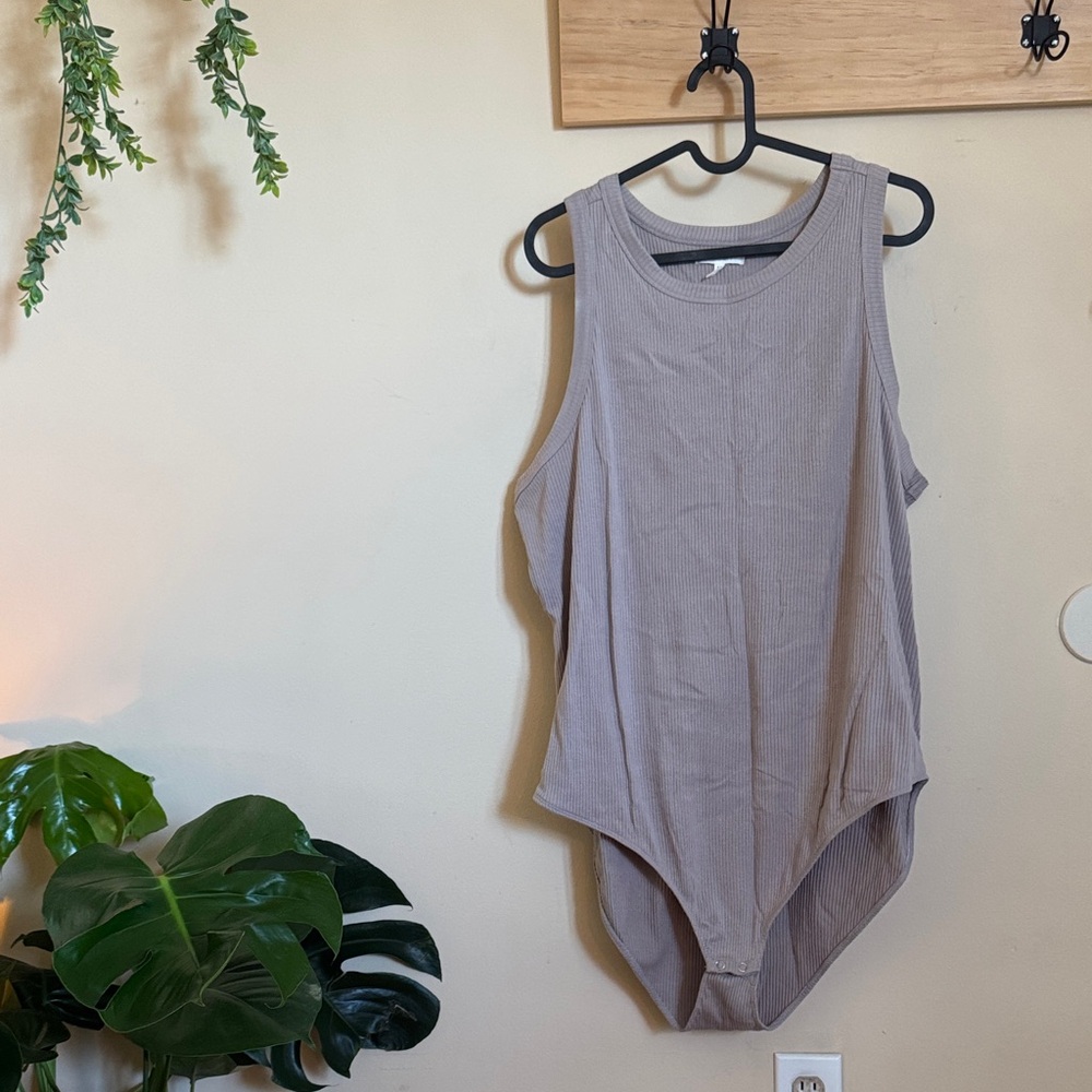 Maurices Taupe Sleeveless Bodysuit